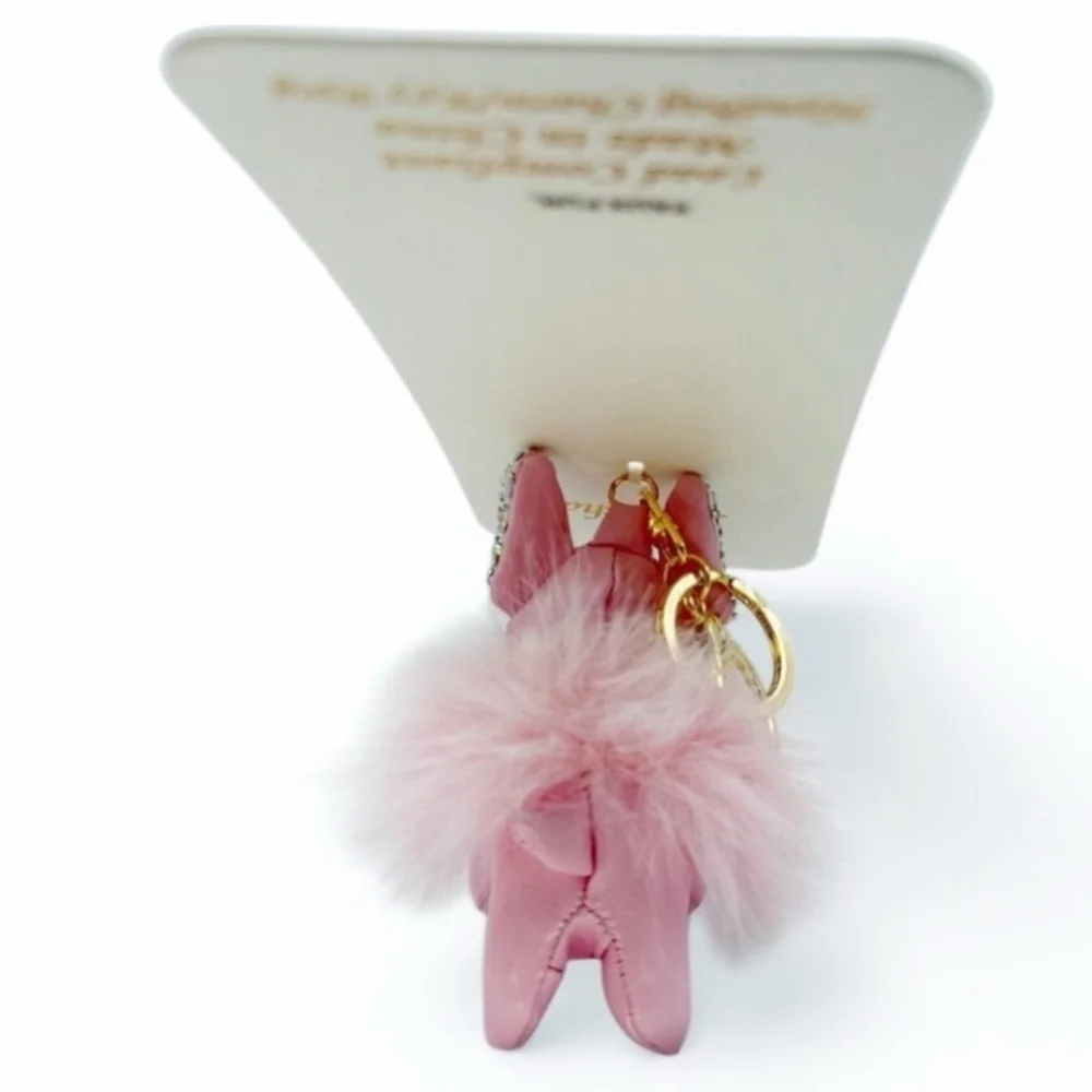 💕 ▪️Natasha Couture▪️ Adorable Pink French Bulldog Keychain Bag Charm